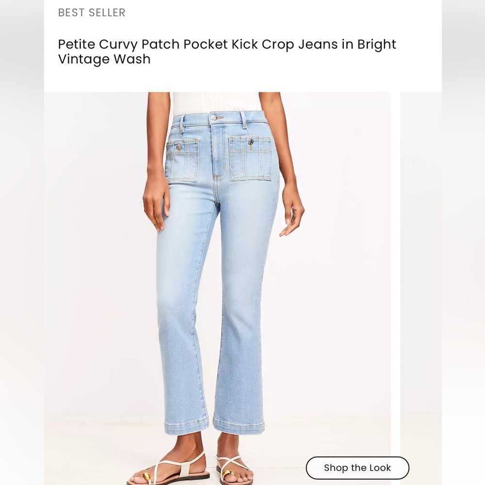 Loft Curvy high rise Kick Crop Jeans